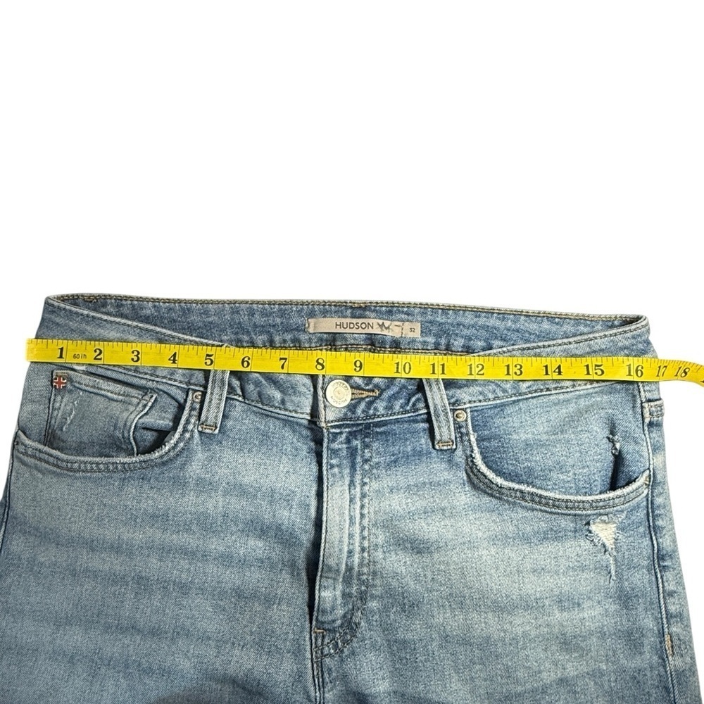 Hudson Collin Mid Rise Skinny Flap Pocket Jeans Size 32 Light Wash Denim Stretch - Picture 7 of 13